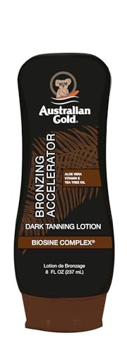 Australian Gold Dark Tanning Accelerator Lotion With Bronzer, 8 Ounce, New Package Same Formula
