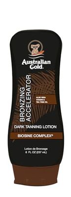 Australian Gold Dark Tanning Accelerator Lotion With Bronzer, 8 Ounce, New Package Same Formula