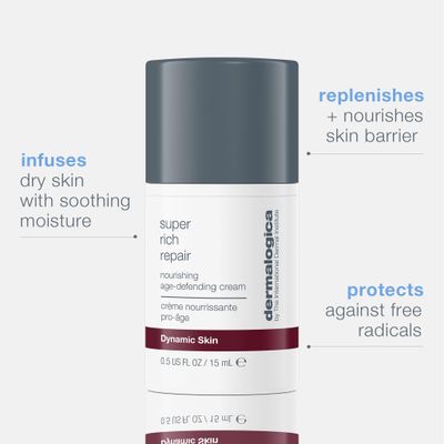 Dermalogica Super Rich Repair Anti-Aging Super-Concentrated Face Moisturizer - Help Replenish Skin's Natural Moisture Levels, 0.5 fl oz