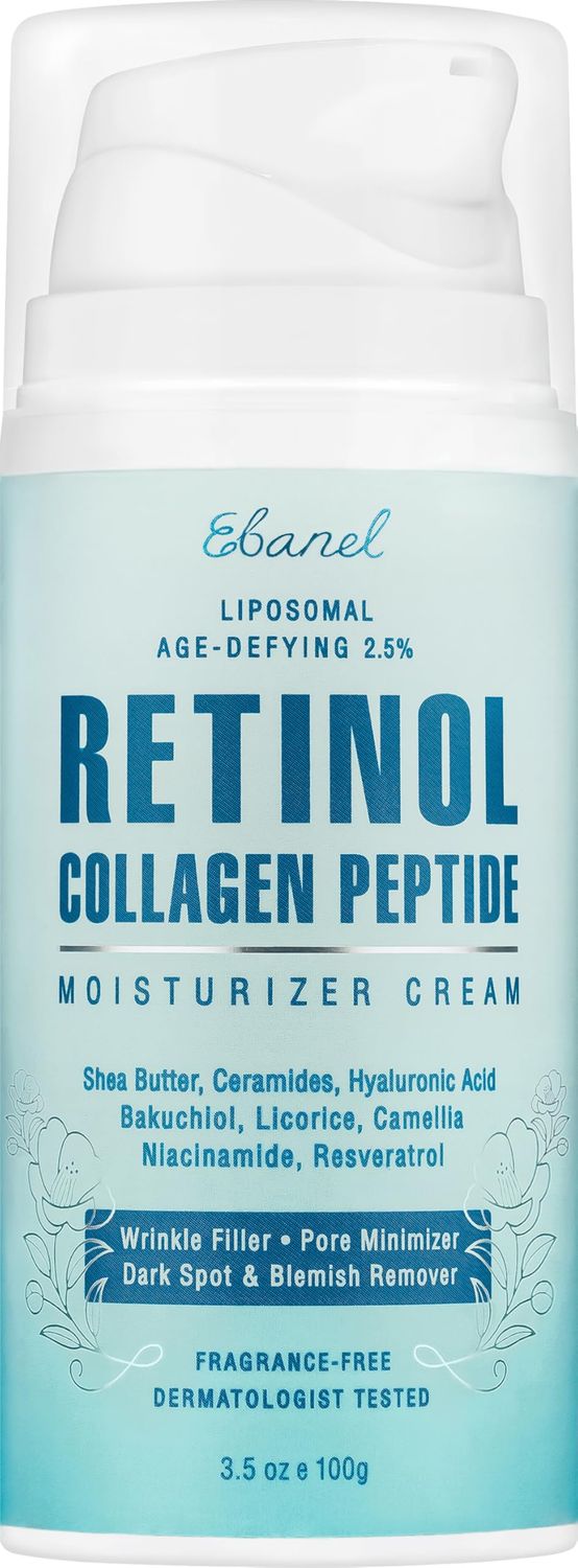 Ebanel Retinol Cream for Face with Collagen, Peptides, Niacinamide, Ceramides, Retinol Moisturizer with Vitamin C &amp; B5, Hyaluronic Acid, Pore Minimizer Anti Aging Wrinkle Cream for Women and Men
