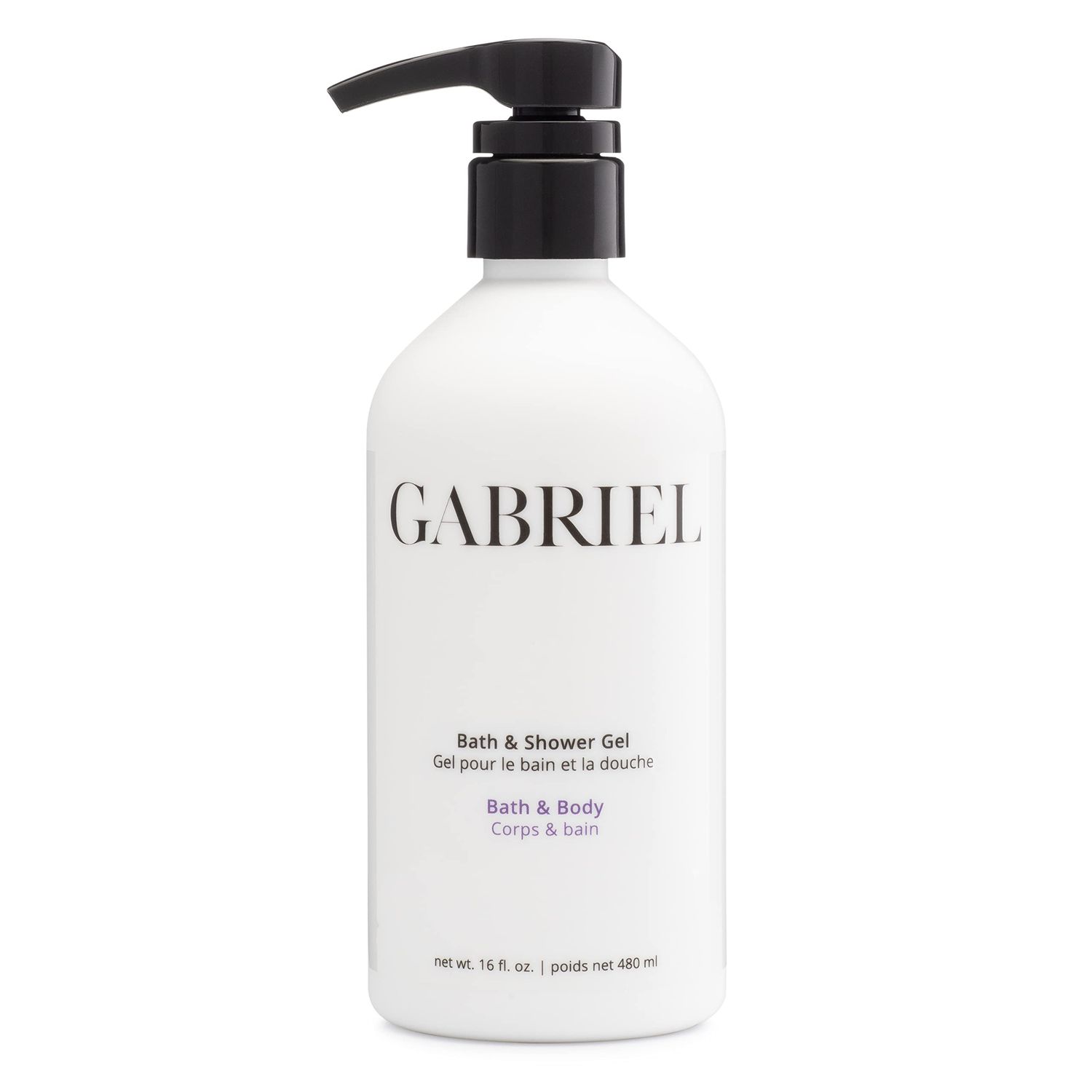 Gabriel Skincare Bath &amp; Shower Gel, Natural, Paraben Free, Vegan, Cruelty-free, Non GMO, Infused with Vitamin C and aloe vera, restore natural moisture balance, 16 oz.