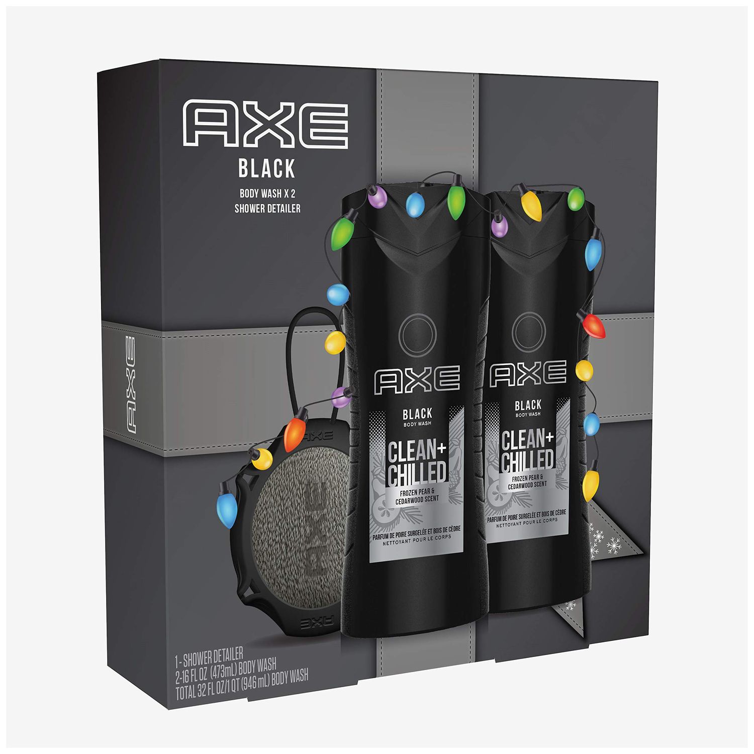 AXE Gift Set with Body Wash &amp; Shower Detailer For Grooming Black For Holiday