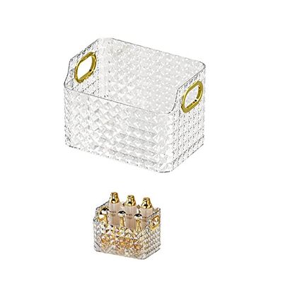 Gidary Cosmetics Makeup Organizer,Clear Diamond Crystal Makeup Organizer,skincare organizers,for Vanity Decor,Bathroom Countertops,Desk Storage Container,Cosmetic Display cases (White)