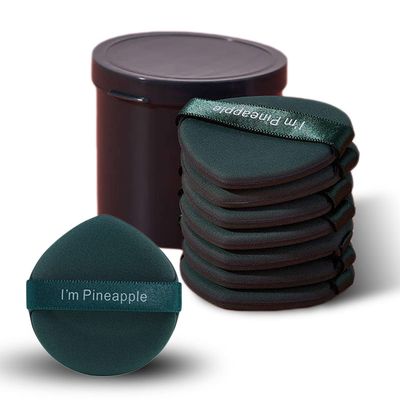 7pcs Soft Makeup Puff with a storage box, Triangle Puff, Round Puff, Reusable Makeup Sponge, liquid foundation and powder Puff, Wet and Dry powder Puff, Non-latex sponge (Waterdrop, Pineapple)