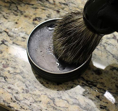 Charcoal Shave soap - Redwood &amp; Saffron - Mens Natural solid shaving cream - Moisturizing/Leaves skin soft // Made in Canada - Muslim Cosmetics - Black Saffron 2oz