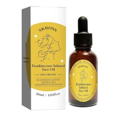 Frankincense Infused Face OilFrankincense Resin Oil, Infused With Organic Black Seed Oil, Castor Oil, And Jojoba Oil, Facial Moisturizing Anti-Aging Serum