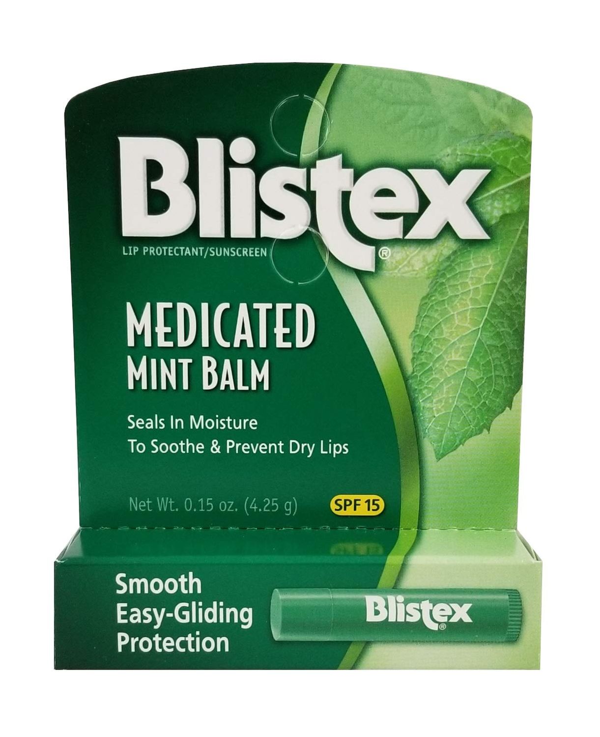 Blistex, Medicated Mint Balm, Lip Protectant/Sunscreen, SPF 15, .15 oz (4.25 g) - 2pc