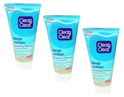 Clean &amp; Clear Deep Action Exfoliating Scrub Oil-Free, 5 Ounce (Pack of 3)