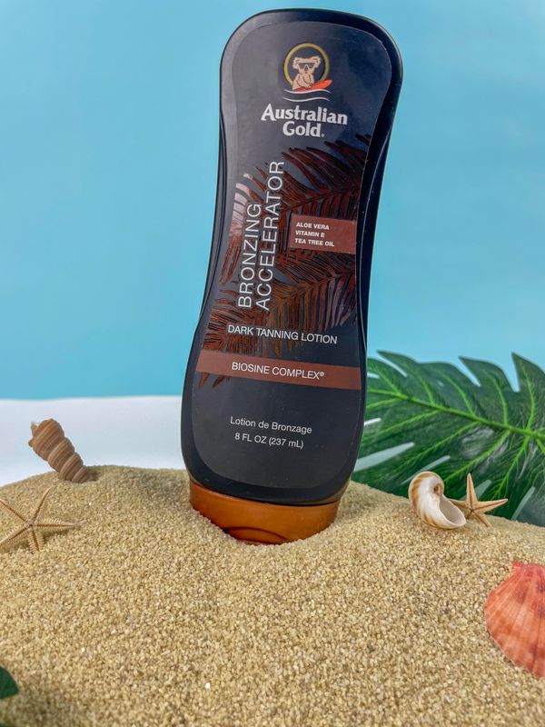 Australian Gold Dark Tanning Accelerator Lotion With Bronzer, 8 Ounce, New Package Same Formula