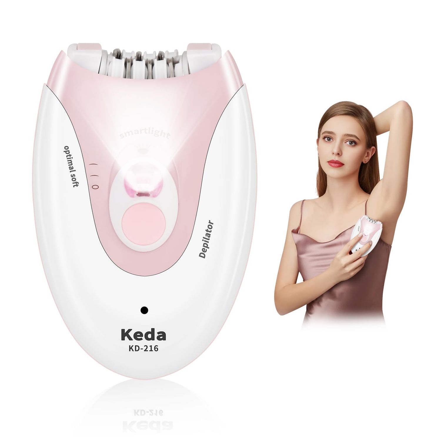 Epilator, Smooth Skin Epilator for Women Face, 2 Speeds Epilators Hair Removal for Women with LED Light, Facial Epilator for Women Cordless Face Epilator for Women, Epilator for Women Legs/Arms/Bikini