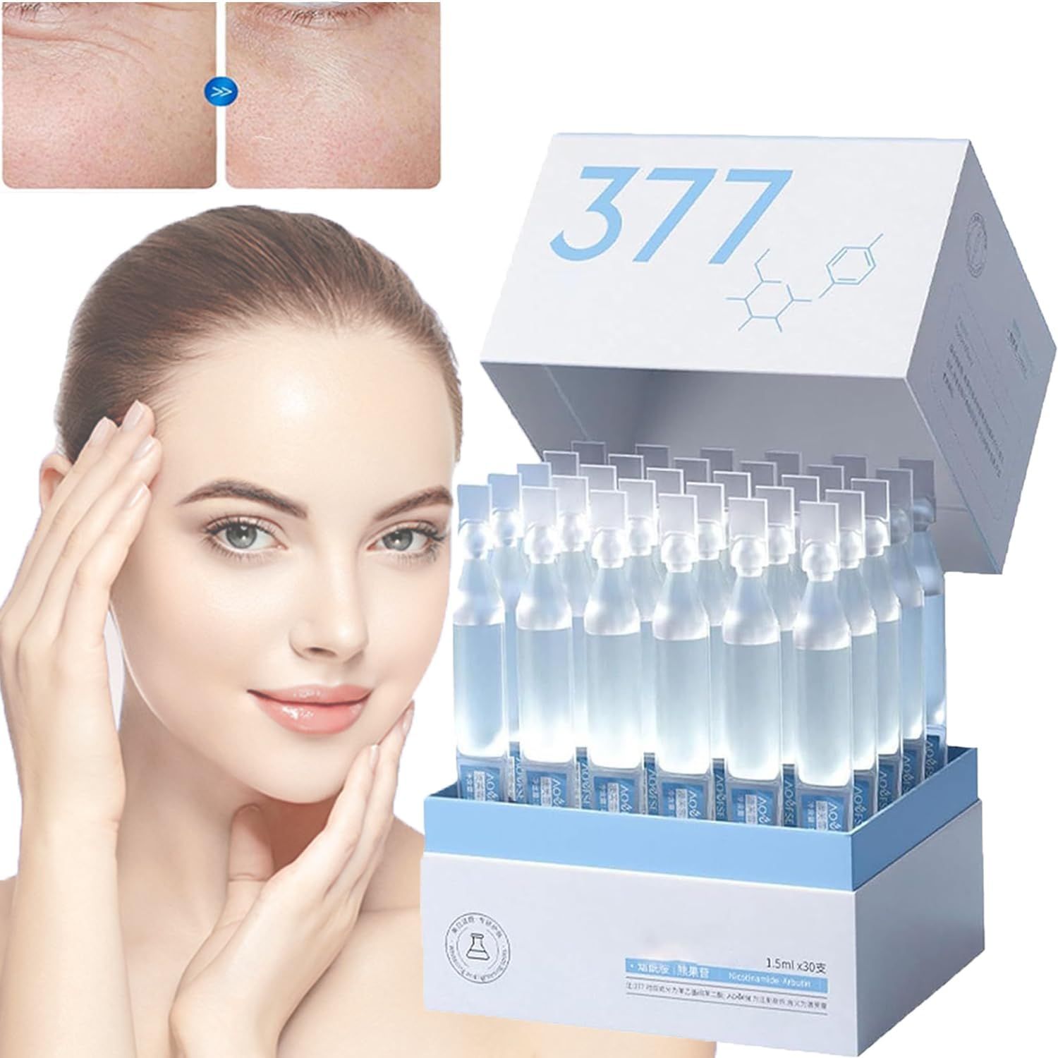 3% Hyaluronic Acid Serum Hydrating Vials, Hyaluronic Acid Tubes, 3% Hyaluronic Acid Serum for Face, Single-Use Hyaluronic Acid Tubes Vials for Travel (0.05 fl.oz.)* 30 PCS
