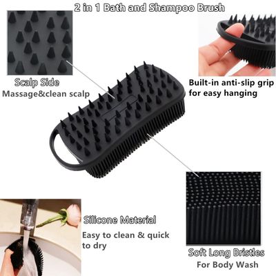 Cinlitek 2Pack Dual Sided Silicone Body Scrubber for Exfoliating, Shower&amp;Scalp Massage, 2 in 1 Bath&amp;Shampoo Brush,Soft Body Exfoliator Silicone Loofah Shower Scrubber Brush for All Kinds of Skin