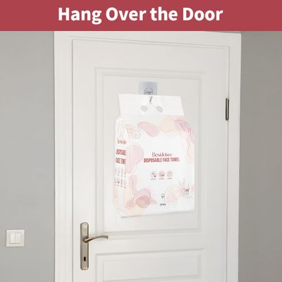 Disposable Towels for Face Hang Over the Door or on Wall, 300 ct, 2 Pack, Thick and Durable Facial Towels for Skin Care, Makeup Removal, Multi-Purpose Use on Sink, Bathroom Counter, Toilet, etc