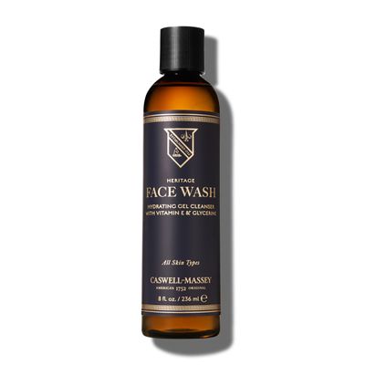 Caswell-Massey Heritage Face Wash, Mens Gel Cleanser for Sensitive Skin, with Vitamin E and Natural Orange Oil, 8 Fl Oz