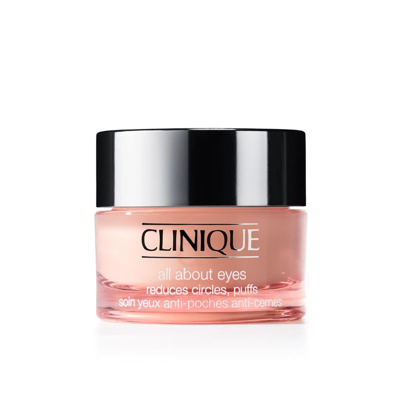 Clinique All About Eyes Lightweight Eye Cream With Vitamin C | Hydrating, Brightening, Depuffing + Dark Circle Reducing, Mini Travel Size, 0.5 Ounce