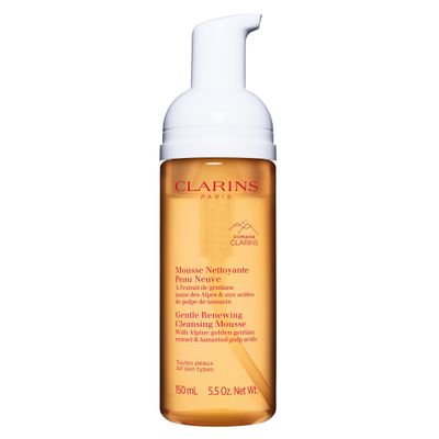 Clarins Gentle Renewing Cleansing Mousse | Cleanses, Gently Exfoliates &amp; Refreshes | Foaming Mousse |Soap-No|SLS-No | Dermatologist Tested | Exfoliating Tamarind Pulp Extract Rich In AHAs | 5.5 Oz