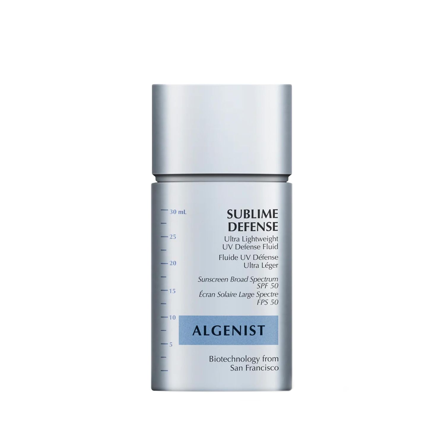 Algenist Sublime Defense Ultra Lightweight UV Defense Fluid SPF50 - Sheer, Oil-Free Face Sunscreen with Vitamin E, Echinacea &amp; Green Tea - Non-Comedogenic &amp; Hypoallergenic Skincare (30ml / 1oz)