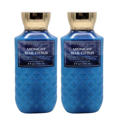 Bath and Body Works Body Lotion, Set of 2, 8oz Each (Midnight Blue Citrus)