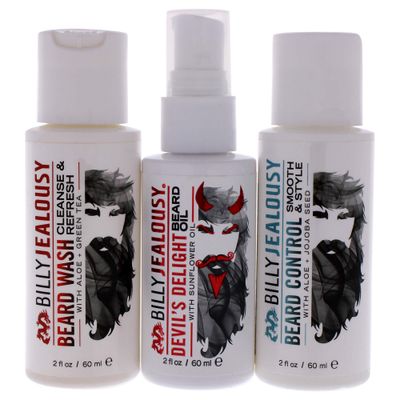 Billy Jealousy Wicked Beard Trio Kit with Beard Wash, Leave-In Beard Control and Devils Delight Beard Oil to Cleanse, Nourish, Soften & Strengthen your Facial Hair