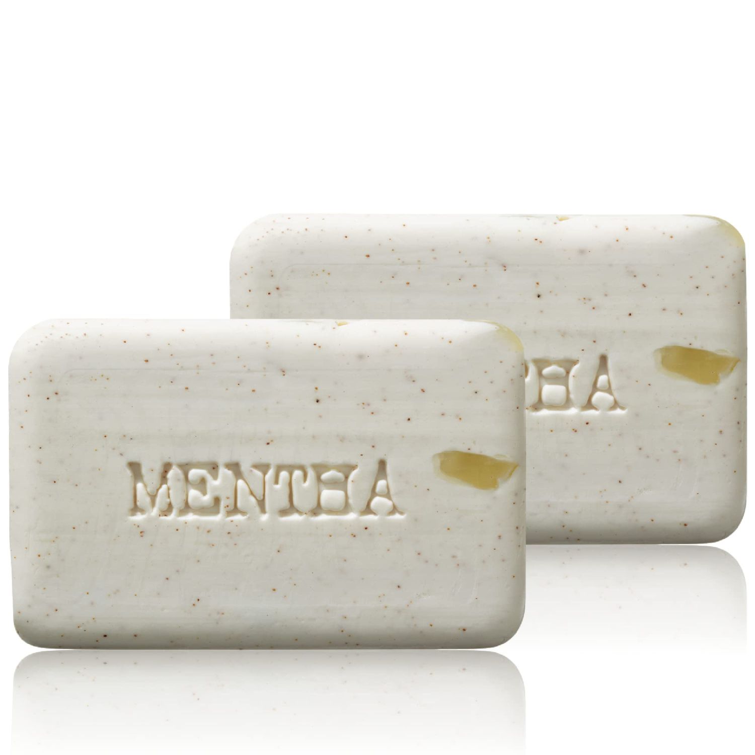 C.O. Bigelow Mentha Exfoliating Bar Soap, No. 1413, 7 oz, Exfoliating Body Scrub Soap with Peppermint Oil &amp; Walnut Powder to Gently Cleanse and Smooth Dry, Rough Skin, Pack of 2