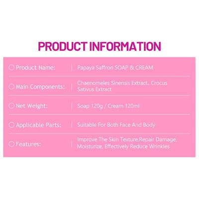 DISAAR Beauty Papaya Saffron Soap Bar Anti-Aging Anti-Oxidation Moisture Foam Repair Skin Care 120g / 4.23oz