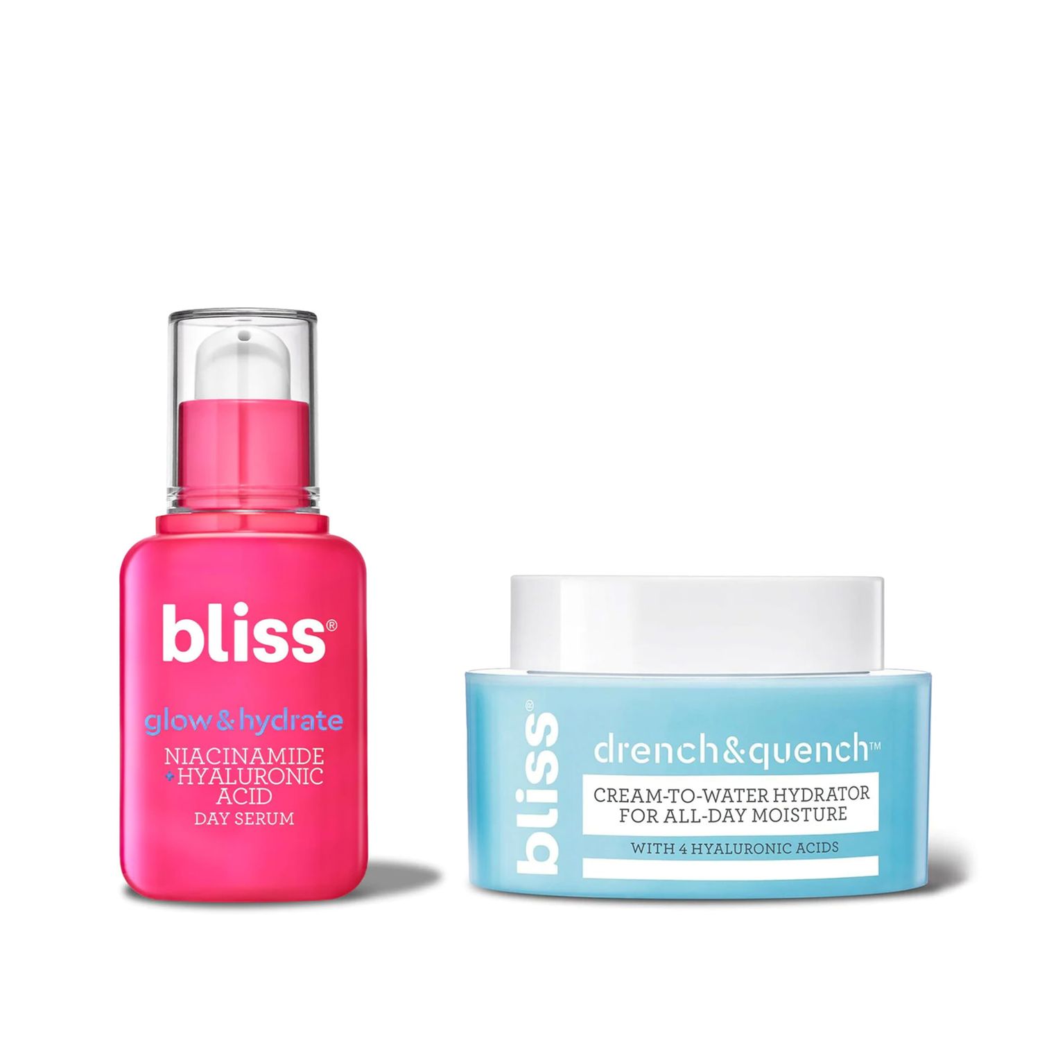 Bliss Hydration Sensation Bundle: Glow &amp; Hydrate Serum + Drench &amp; Quench Cream-to-Water Hydrator | 2-Step Hydrating Skincare Routine for Radiant, Plump Skin