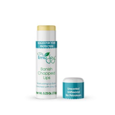 Emu Joy - Natural and Organic Emu Oil Lip Balm Hydrating, Pocket-Size Unflavored &amp; Unscented Lip Balm with Emu Oil - Best for Severely Chapped Lips (1pk)