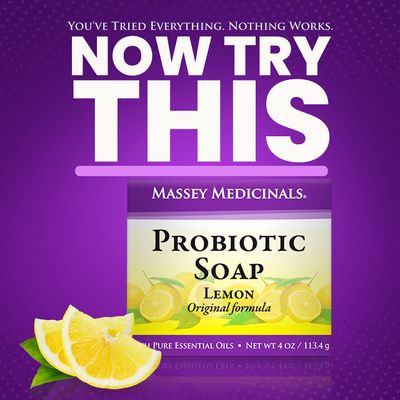 Candida Freedom Massey's CF 100% Natural Probiotic Soap Bar - Elevate Your Skincare Routine with Potent Tea Tree and Refreshing Lemon Essence - Pure Citrus Bliss 4oz