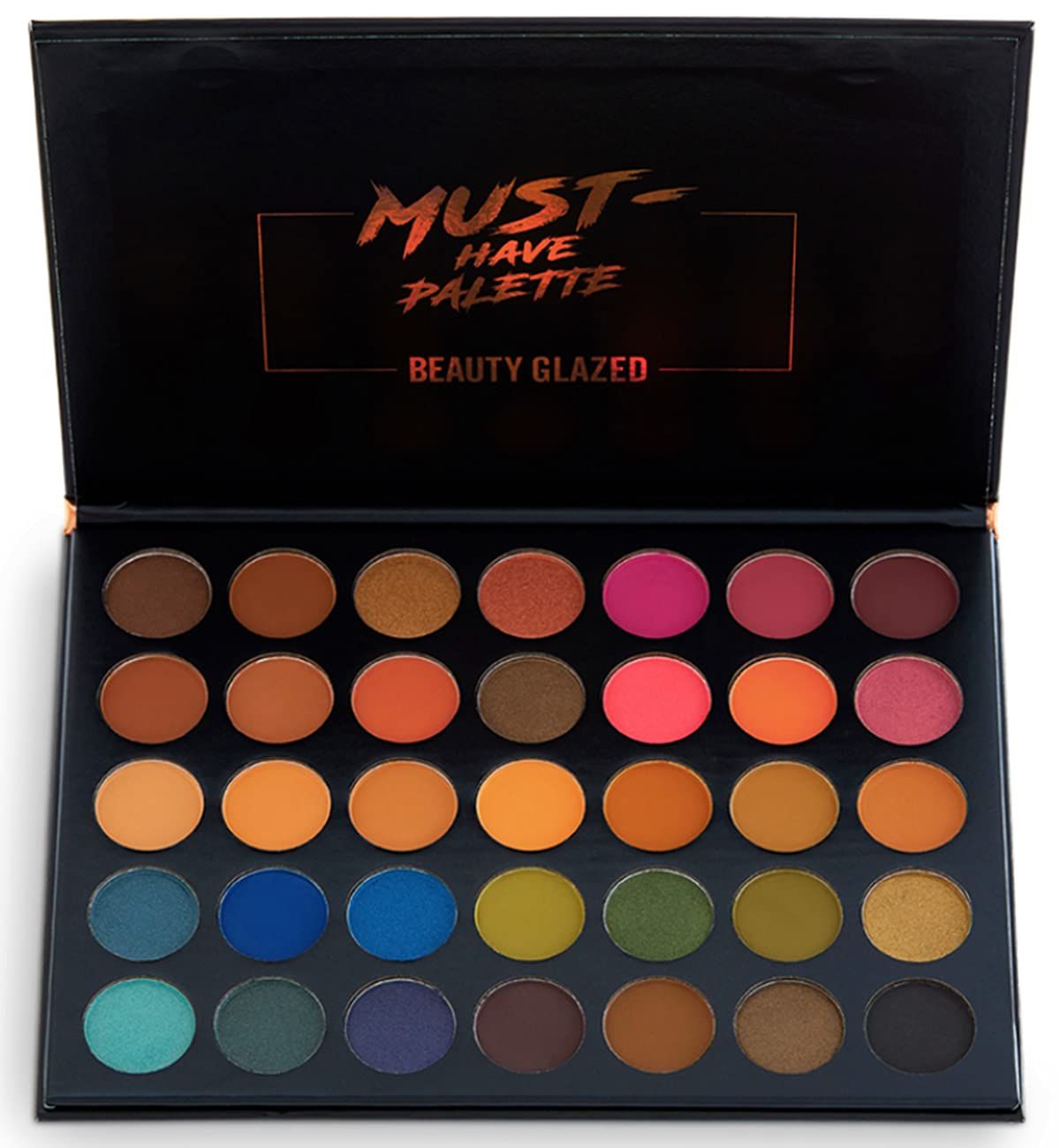 35 Colors Makeup Eyeshadow Palette Smoky Eye Shadow Palette Matte Shimmer Glitter Pigment Pressed Makeup Palette Waterproof Professional Long Lasting Charming Metallic Cosmetics Eye Shadow Palette