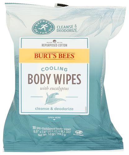 BURTS BEES Cooling Body Wipes 30Ct, 30 CT