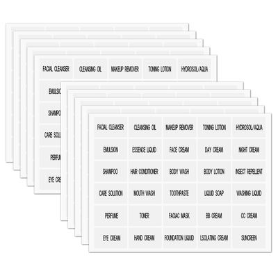 300 PCS Waterproof Labels for Travel Size Bottles, Clear Bathroom Beauty Organization Labels, Travel Bottle Labels Skin Care Product Labels for Lotion Cream Body Wash Shampoo