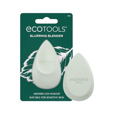 EcoTools Blurring Blender Makeup Sponge, Makeup Blending Sponge For Blurred Skin, For Liquid &amp; Cream Foundation, Cloud Coverage Memory Foam, Eco Friendly, Latex Free, Cruelty-Free &amp; Vegan 1 Count