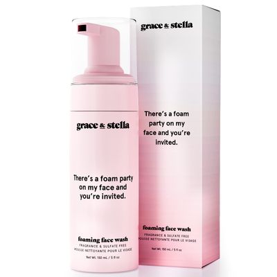 grace &amp; stella Foaming Facial Cleanser (150ml) - Sensitive Skin Face Wash - Vegan - Limpiador Facial - Hydrating Facial Cleanser - Face Wash Sensitive Skin - Cleanser For Dry Skin