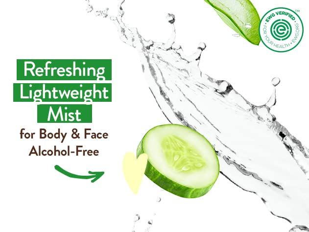 Babo Botanicals After Sun Soothing Mist - Aloe Vera &amp; Cucumber - For Face, Body &amp; Sensitive Skin - Non-Aerosol - No-touch application - EWG Verified - Alcohol-Free - Scented with cucumber extract