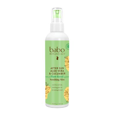 Babo Botanicals After Sun Soothing Mist - Aloe Vera &amp; Cucumber - For Face, Body &amp; Sensitive Skin - Non-Aerosol - No-touch application - EWG Verified - Alcohol-Free - Scented with cucumber extract