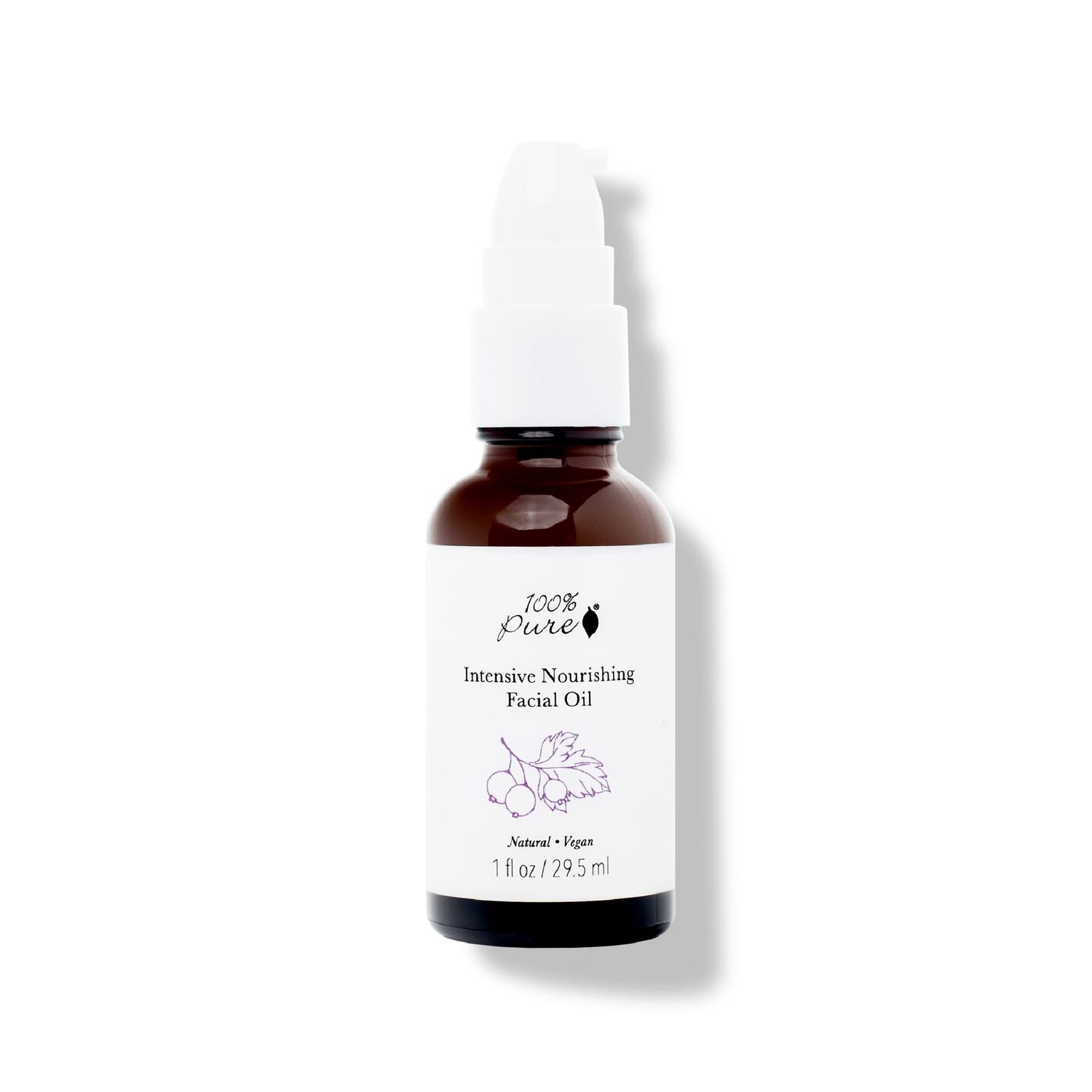 100% PURE Intensive Nourish Facial Oil Hydrating Face &amp; Body Moisturizer Natural Illuminating Dry Skincare for Women &amp; Men - Vegan - 1oz