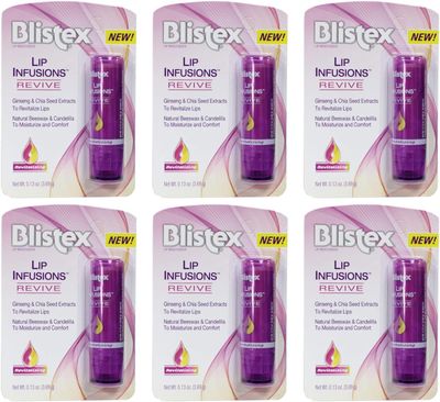 Blistex Lip Infusions Revive Lip Moisturizer 0.13 Ounce (6 Pack)