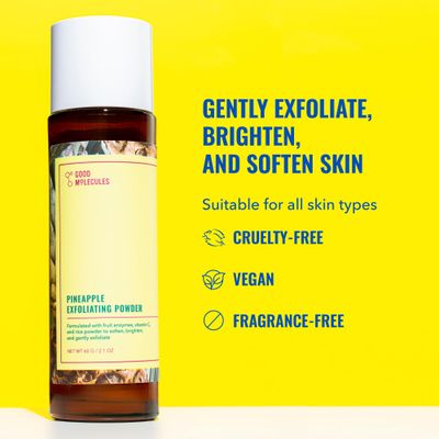 Good Molecules Pineapple Exfoliating Powder - Gentle, Exfoliating Facial Scrub with Enzymes, Anti-Aging and Alcohol Free Cleanser - Skincare for Face