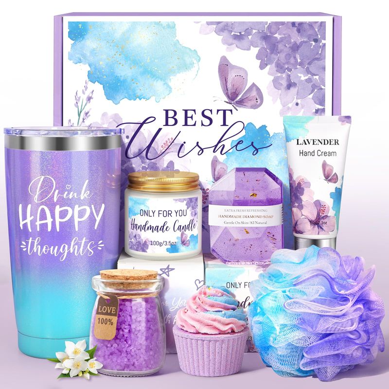 Birthday Gifts Set for Women,Spa Gift Baskets for women Self Care Gifts Unique Happy Birthday Set for Mom Sister Coworker Bestie Relaxing Gifts Box for Women Birthday , Valentine&#39;s Day