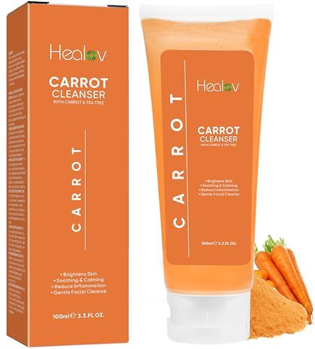 Carrot Soap for Skin Brightening - Natural Carrot Face Wash for Glowing Skin - Exfoliating Facial Cleanser for Dark Spots, Hyperpigmentation - Carotene Liquid Soap Reduces Acne, and Evens Skin Tone