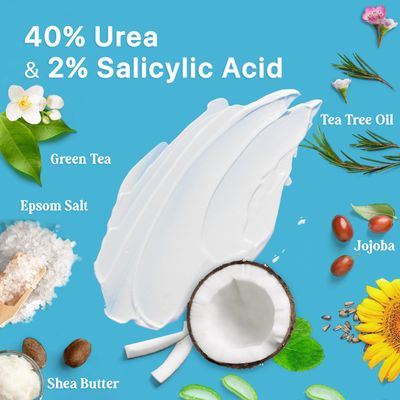Ebanel Urea Cream 40% plus Salicylic Acid 2%, Foot Cream for Dry Cracked Heels Feet Knees Elbows Hands, Foot Dead Skin Cuticle Callus Remover Toenail Softener, Keratolytic Skin Barrier Repair