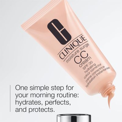 Clinique Moisture Surge Daily CC Cream Hydrating Colour Corrector Broad Spectrum SPF 30 Tinted Moisturizer For All Skin Types | Medium Coverage, Natural Finish, Light Medium, 1.35 Fl Oz
