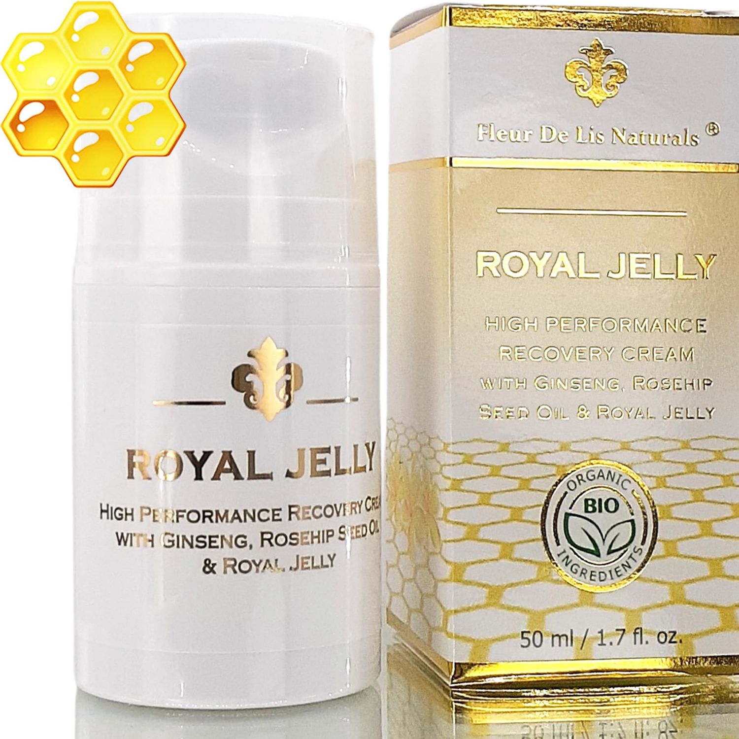 Face Cream Anti Aging Royal Jelly - Natural &amp; Organic Ingredients, Face Moisturizer for Dry Skin, Anti Aging Cream for Face, Anti Wrinkle Cream for Women &amp; Men - 1.7 oz