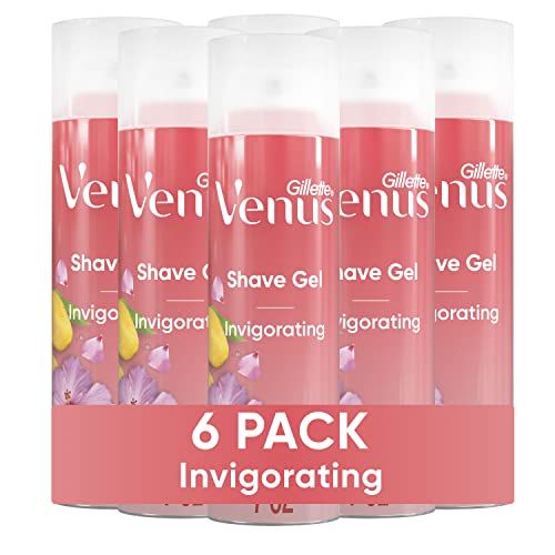 Gillette Venus Invigorating Mango &amp; Hibiscus Scented Shave Gel, Womens Shaving Cream, 7 oz Pack of 6 (42 oz total)