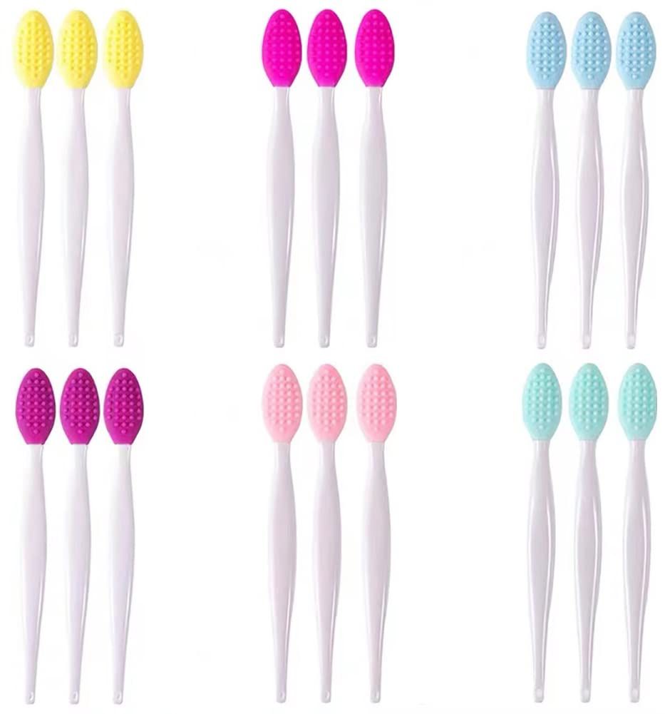 Doromy 18 Pack Silicone Exfoliating Lip Brush Lip Exfoliator Soft Lip Brush Double-Sided Lip Brushes Lip Scrub Brush Soft Cleaning Nose Brush Beauty Tool for Smoother Skin and Fuller Lip Appearance