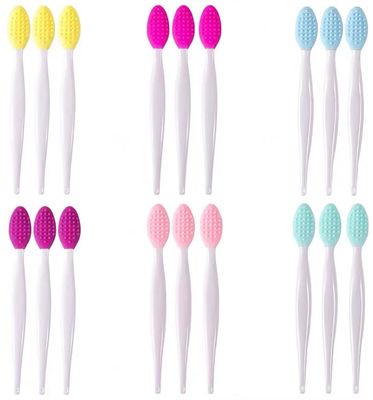 Doromy 18 Pack Silicone Exfoliating Lip Brush Lip Exfoliator Soft Lip Brush Double-Sided Lip Brushes Lip Scrub Brush Soft Cleaning Nose Brush Beauty Tool for Smoother Skin and Fuller Lip Appearance