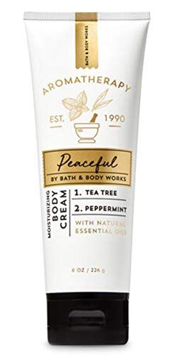 Bath &amp; Body Works Aromatherapy Peaceful Tea Tree Peppermint 8 Ounce Moisturizing Body Cream