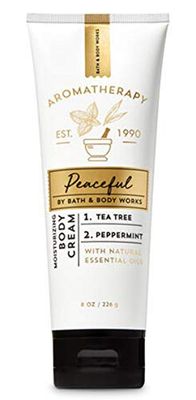 Bath &amp; Body Works Aromatherapy Peaceful Tea Tree Peppermint 8 Ounce Moisturizing Body Cream