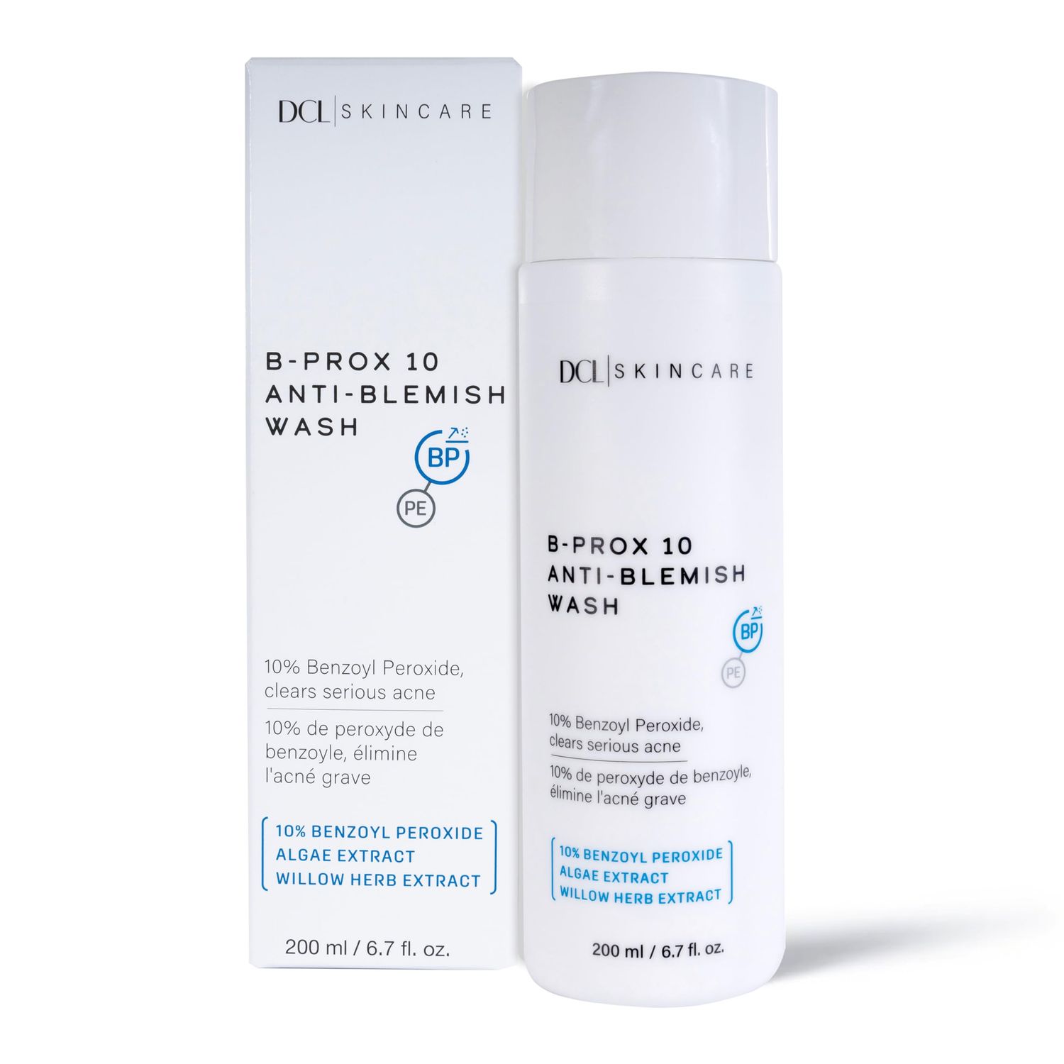 DCL Skincare B Prox Anti-Blemish Acne Wash with 10% Benzoyl Peroxide, 6.7 Fl oz
