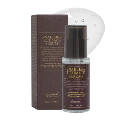 BENTON Snail Bee Ultimate Serum Plus 35ml (1.18 fl.oz.) - Snail Secretion Filtrate, Bee Venom, Tea Tree Leaf Water Contained Skin Nourishing &amp; Soothing Facial Serum for Sensitive, Dry Skin
